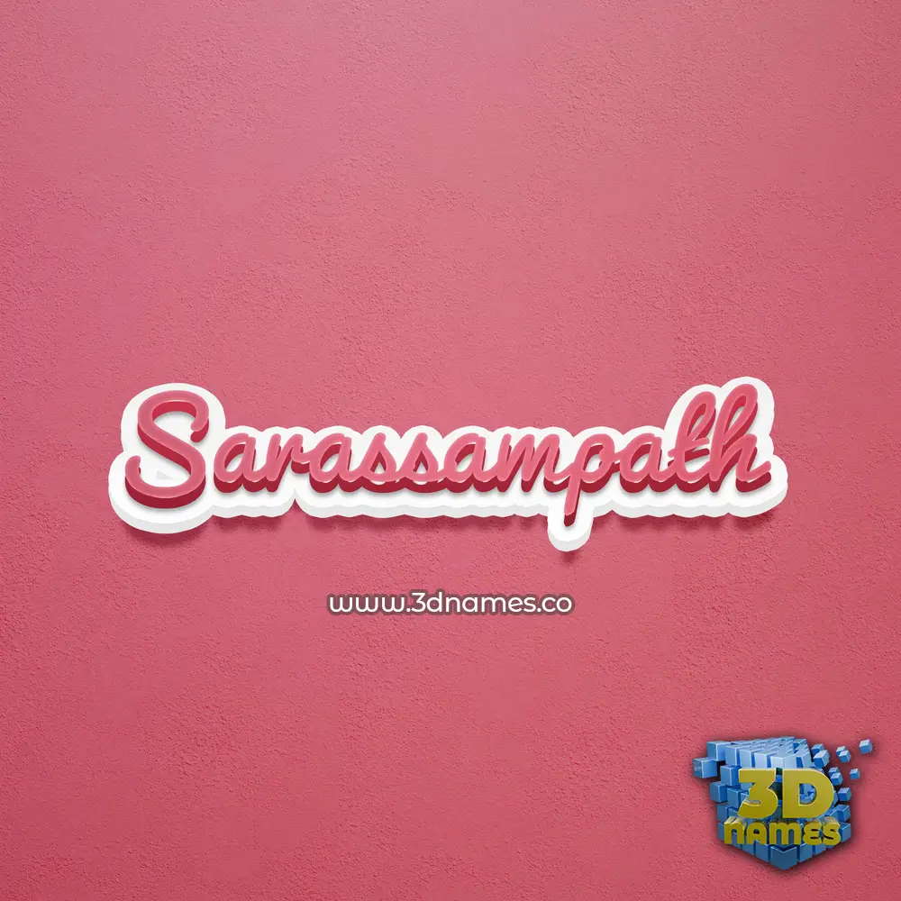 sarassampath in Red Scribble style - 3D name wallpaper