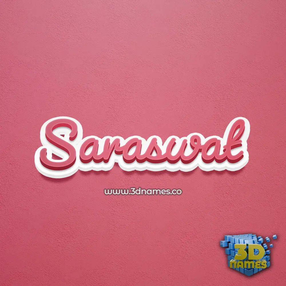saraswat in Red Scribble style - 3D name wallpaper