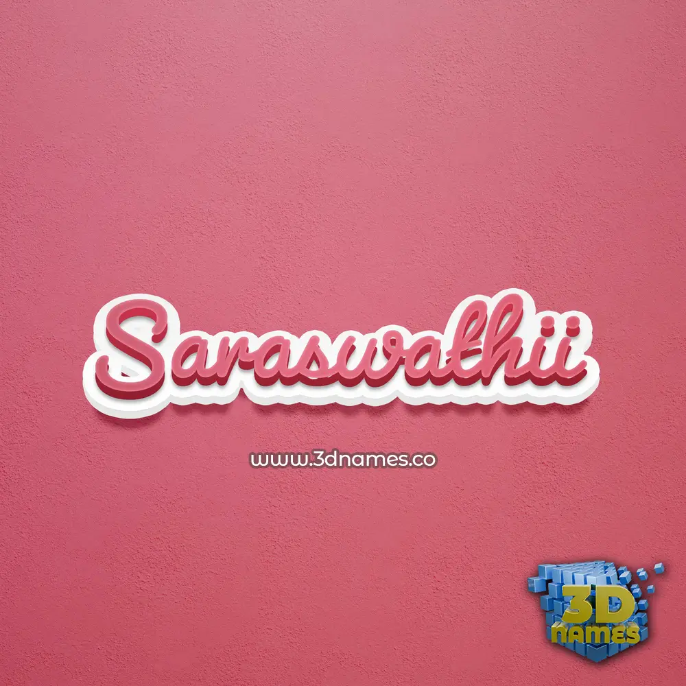 saraswathii in Red Scribble style - 3D name wallpaper