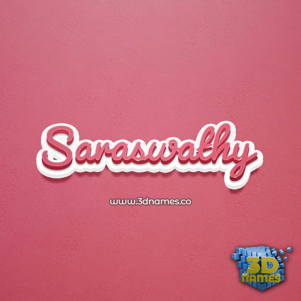 saraswathy in Red Scribble style - 3D name wallpaper