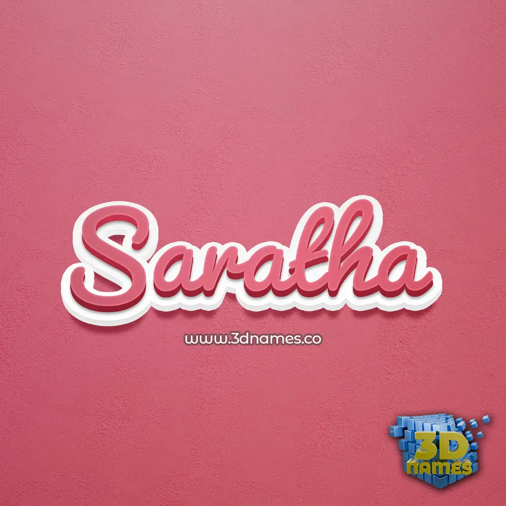 saratha in Red Scribble style - 3D name wallpaper