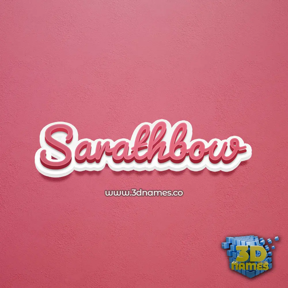 sarathbow in Red Scribble style - 3D name wallpaper