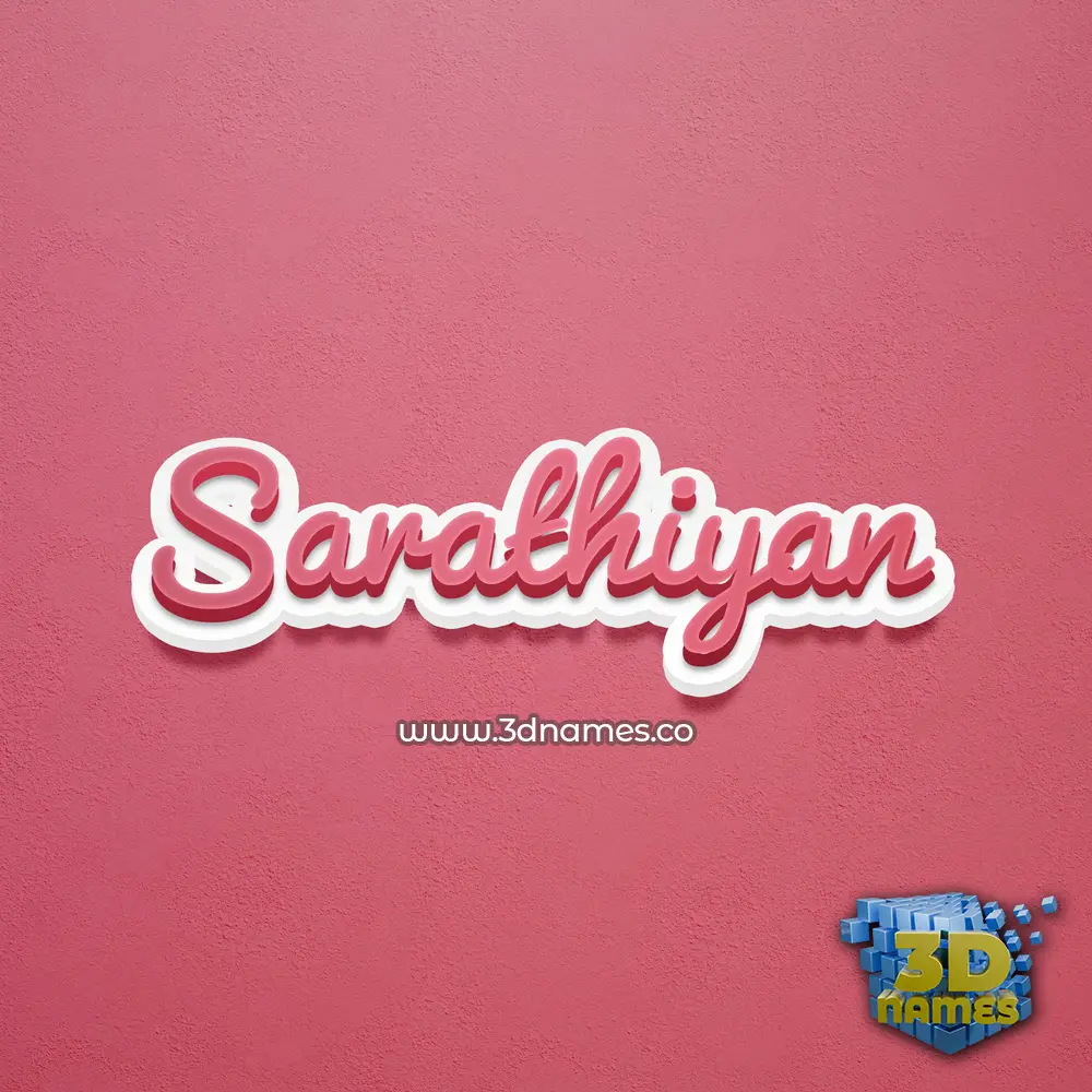 sarathiyan in Red Scribble style - 3D name wallpaper