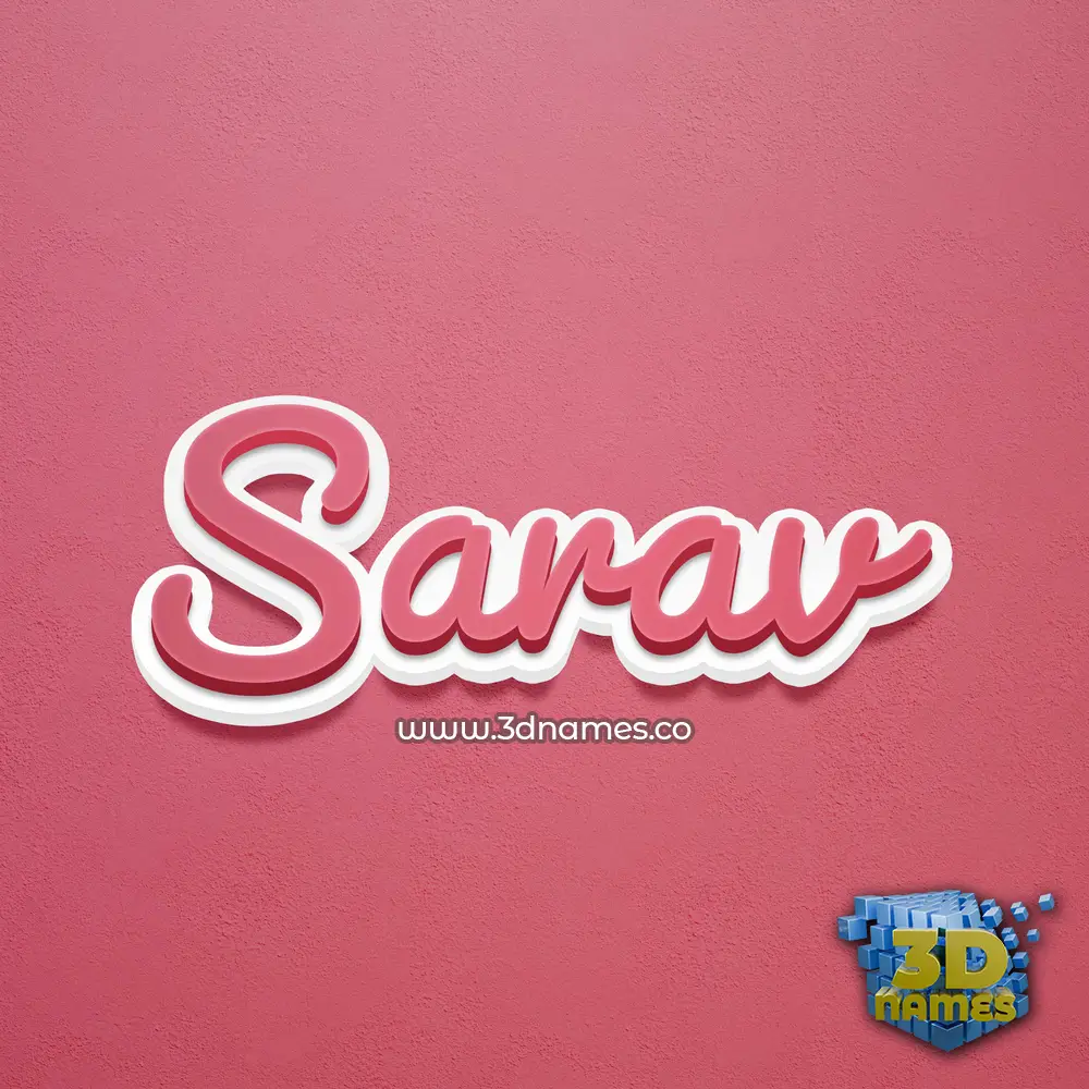 sarav in Red Scribble style - 3D name wallpaper