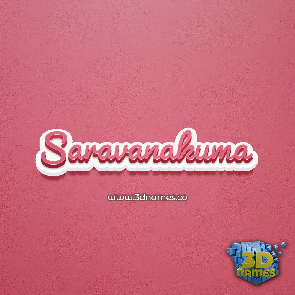 saravanakuma in Red Scribble style - 3D name wallpaper