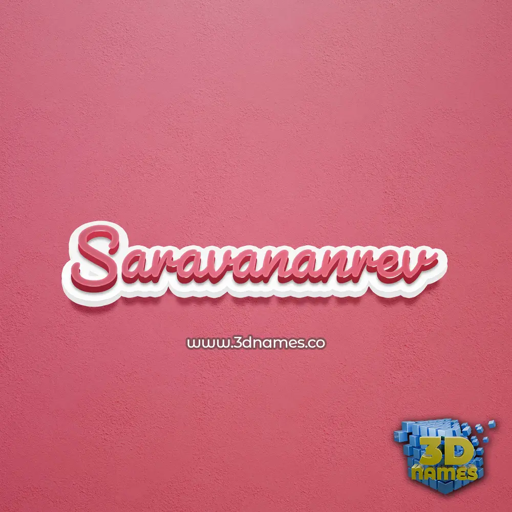 saravananrev in Red Scribble style - 3D name wallpaper