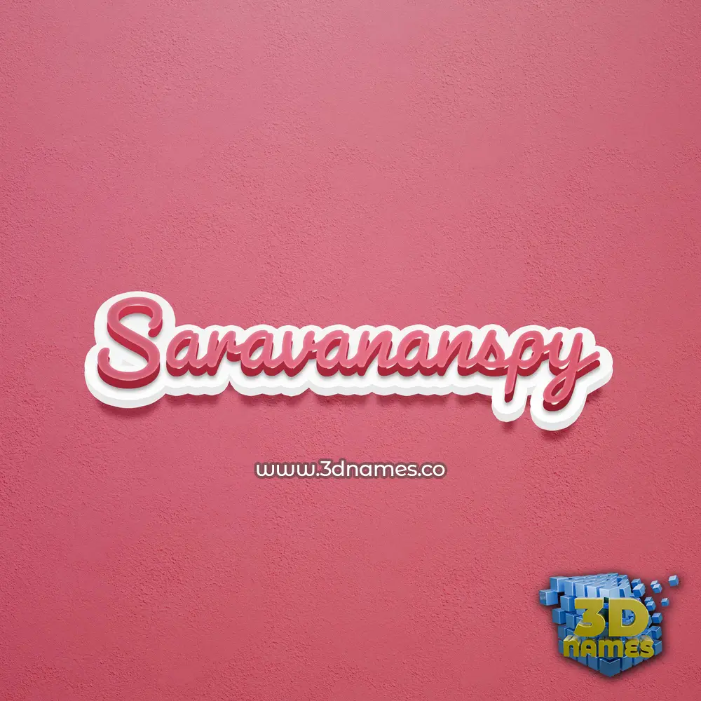 saravananspy in Red Scribble style - 3D name wallpaper