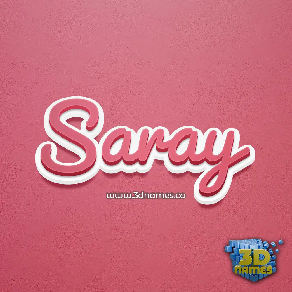 saray in Red Scribble style - 3D name wallpaper
