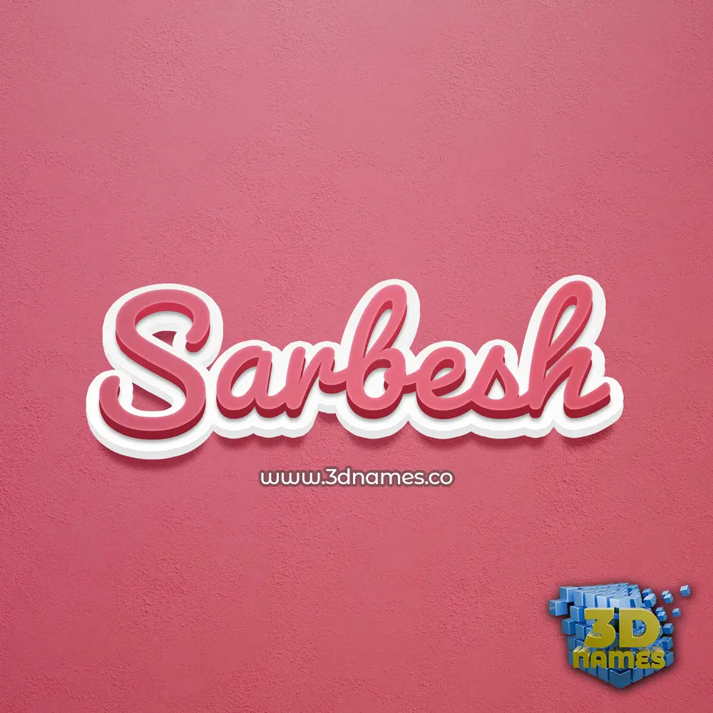 sarbesh in Red Scribble style - 3D name wallpaper