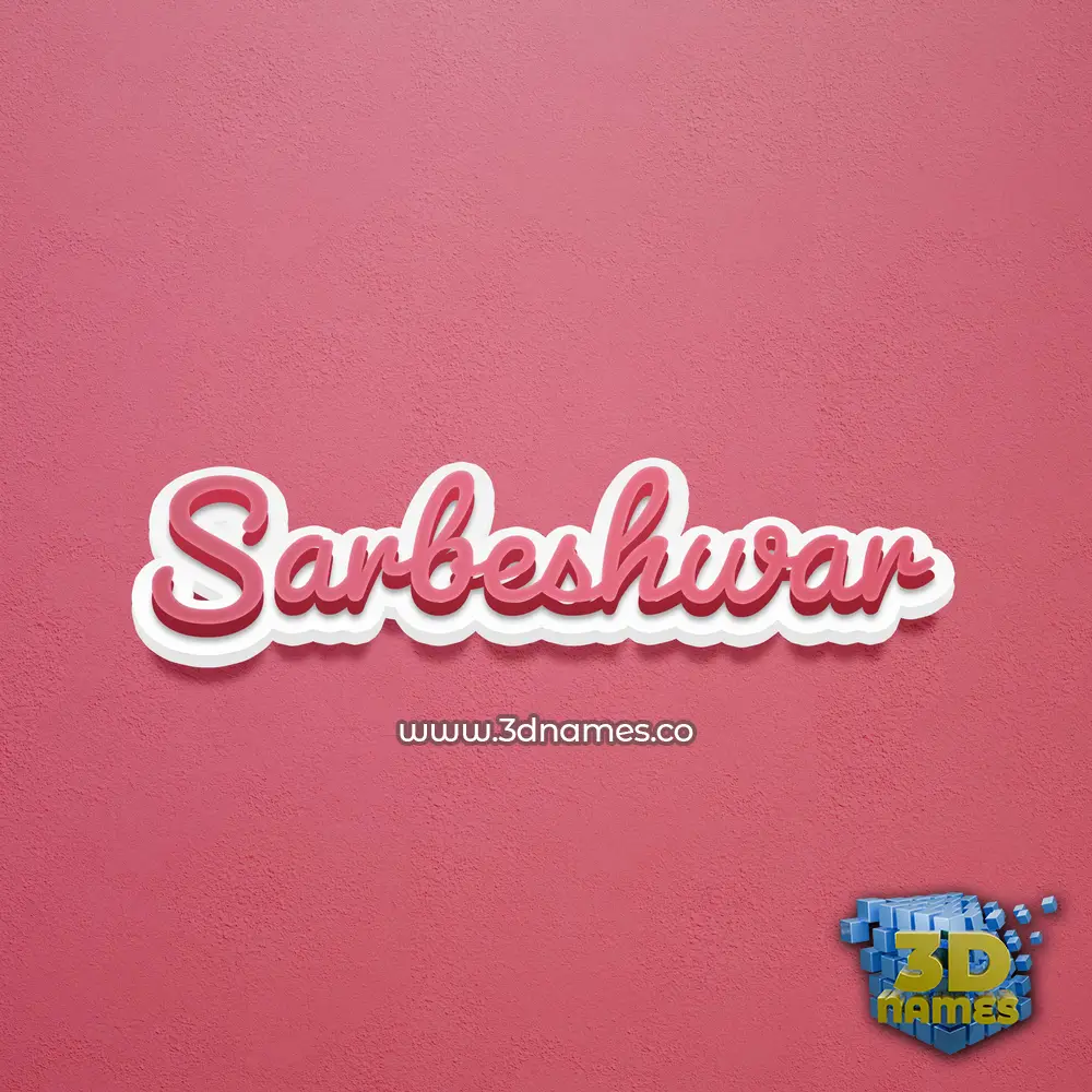 sarbeshwar in Red Scribble style - 3D name wallpaper