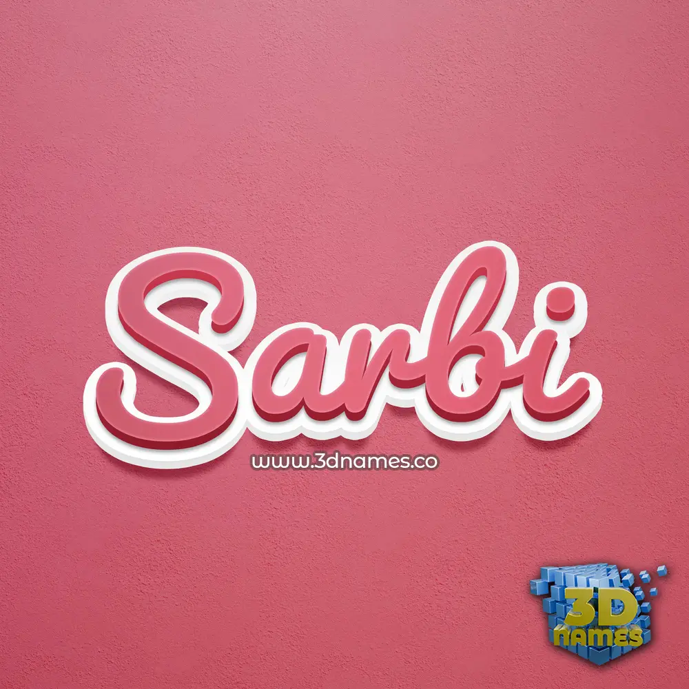 sarbi in Red Scribble style - 3D name wallpaper