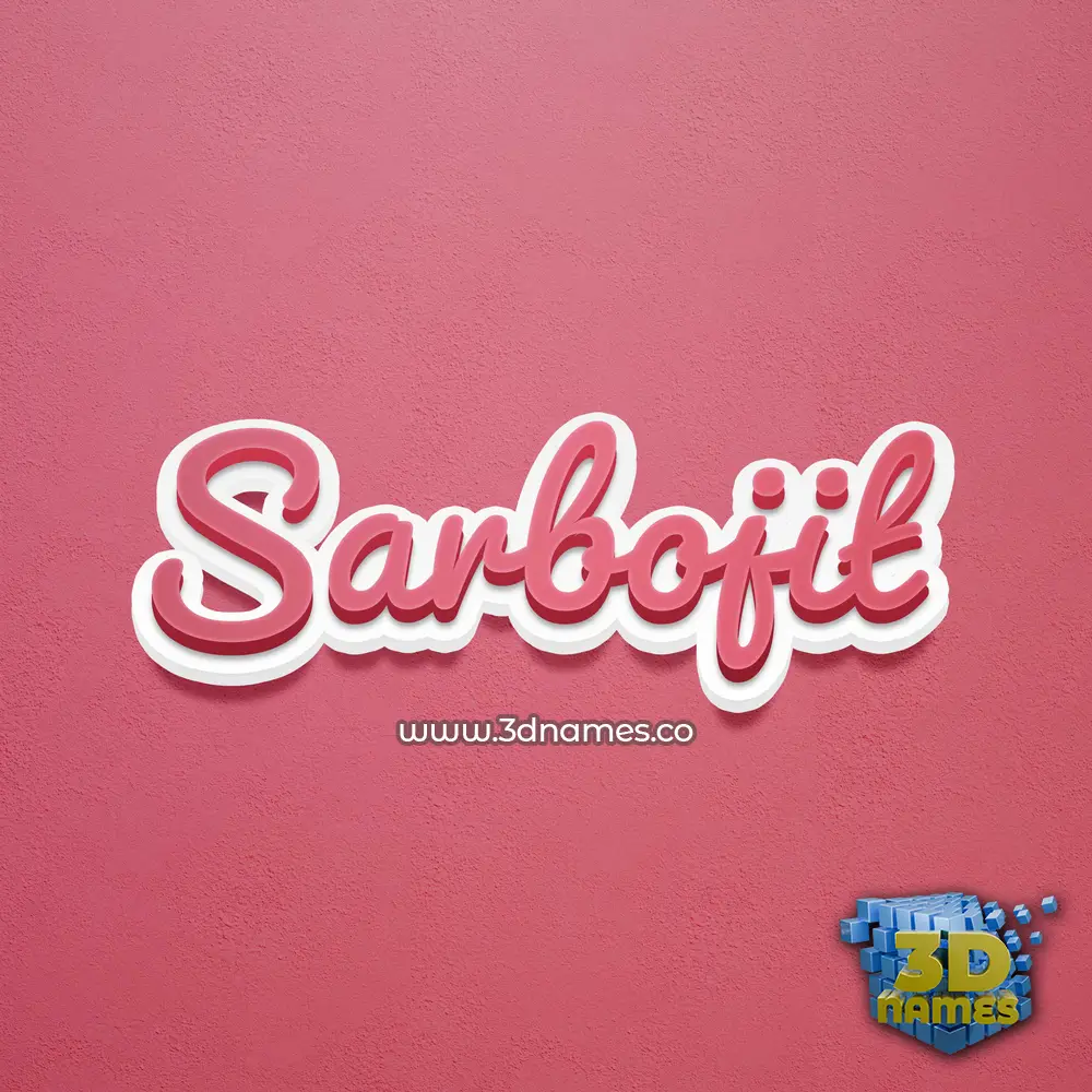 sarbojit in Red Scribble style - 3D name wallpaper
