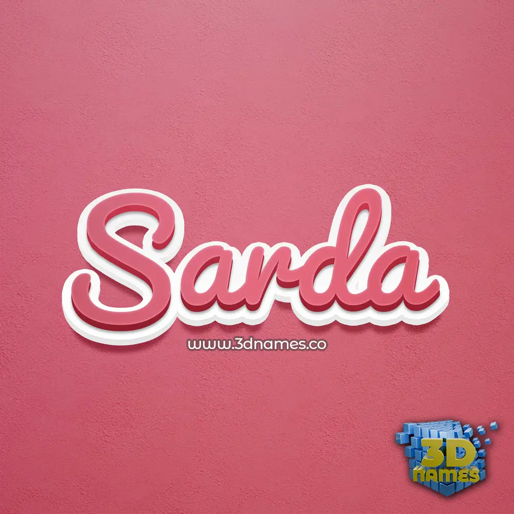 sarda in Red Scribble style - 3D name wallpaper