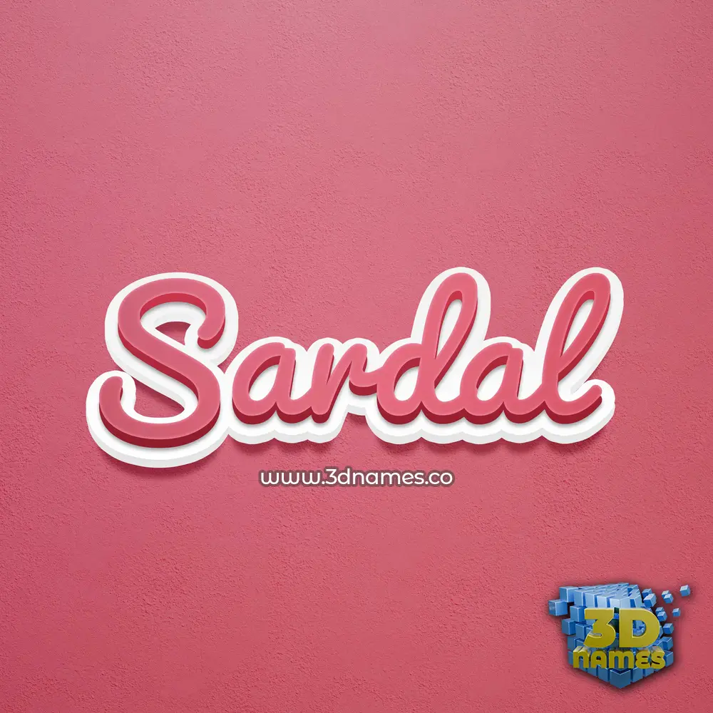 sardal in Red Scribble style - 3D name wallpaper