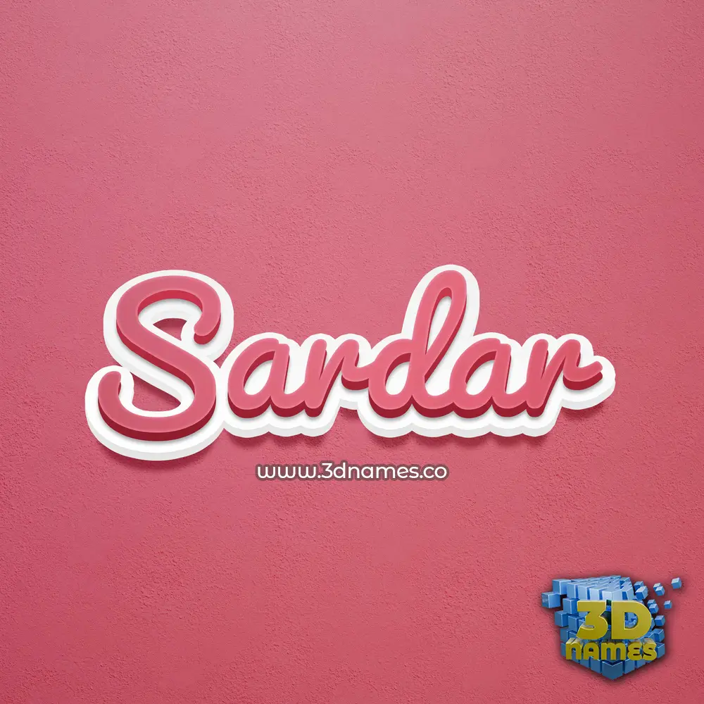 sardar in Red Scribble style - 3D name wallpaper