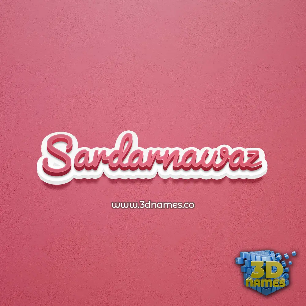 sardarnawaz in Red Scribble style - 3D name wallpaper