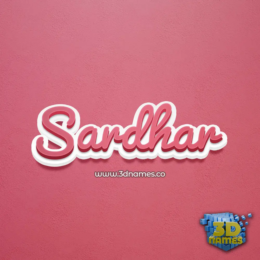 sardhar in Red Scribble style - 3D name wallpaper