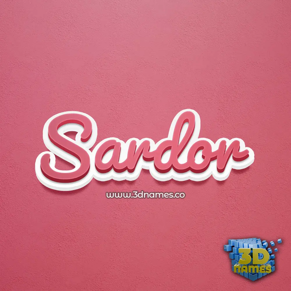 sardor in Red Scribble style - 3D name wallpaper