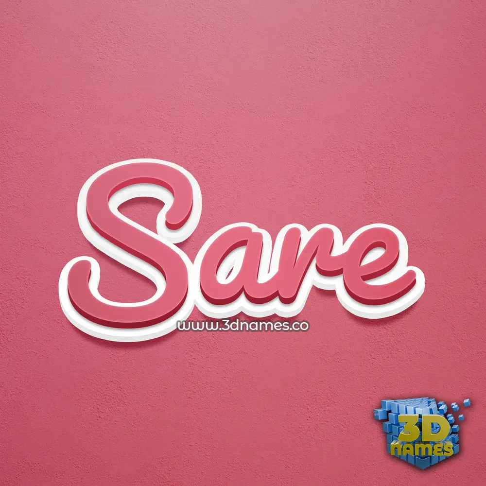 sare in Red Scribble style - 3D name wallpaper