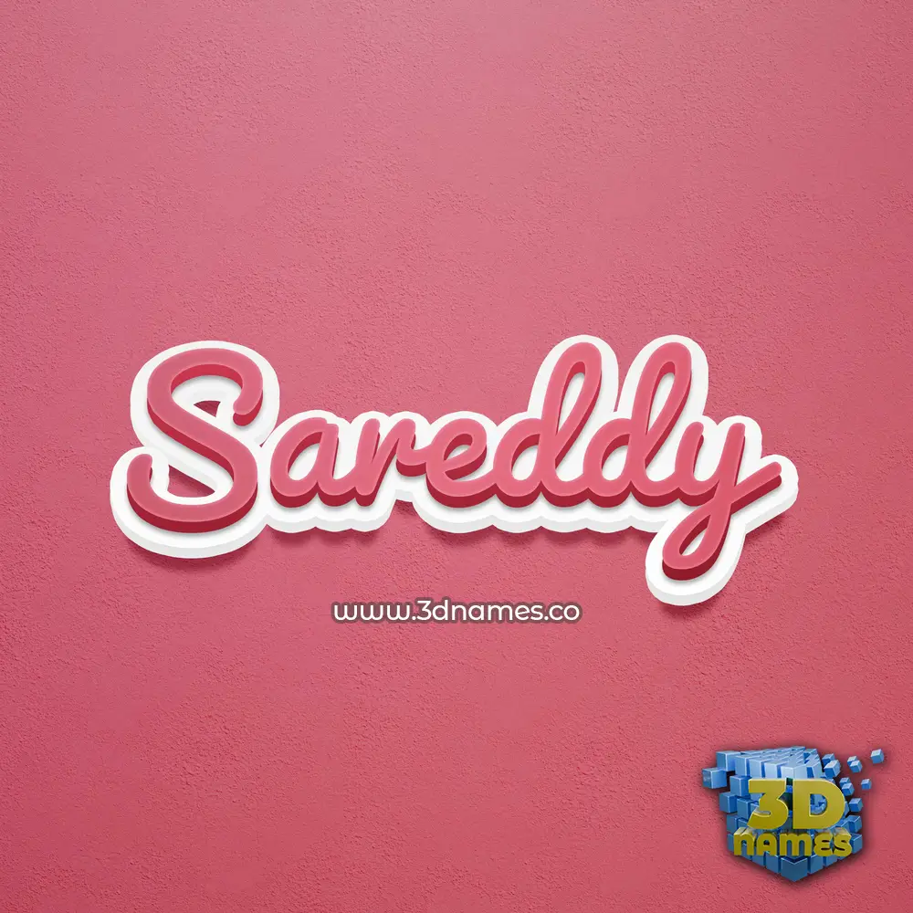 sareddy in Red Scribble style - 3D name wallpaper