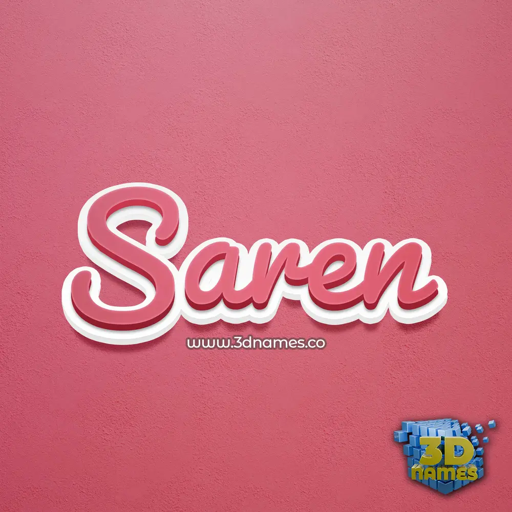 saren in Red Scribble style - 3D name wallpaper