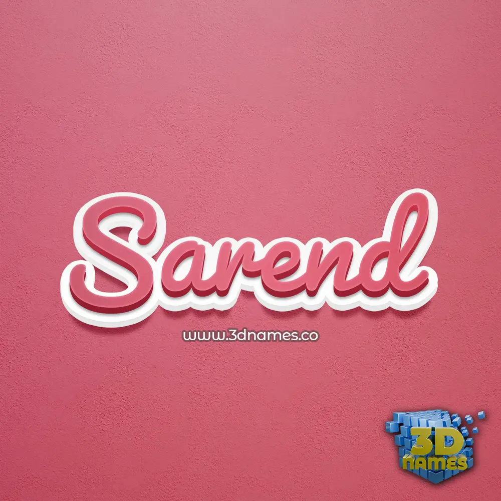 sarend in Red Scribble style - 3D name wallpaper