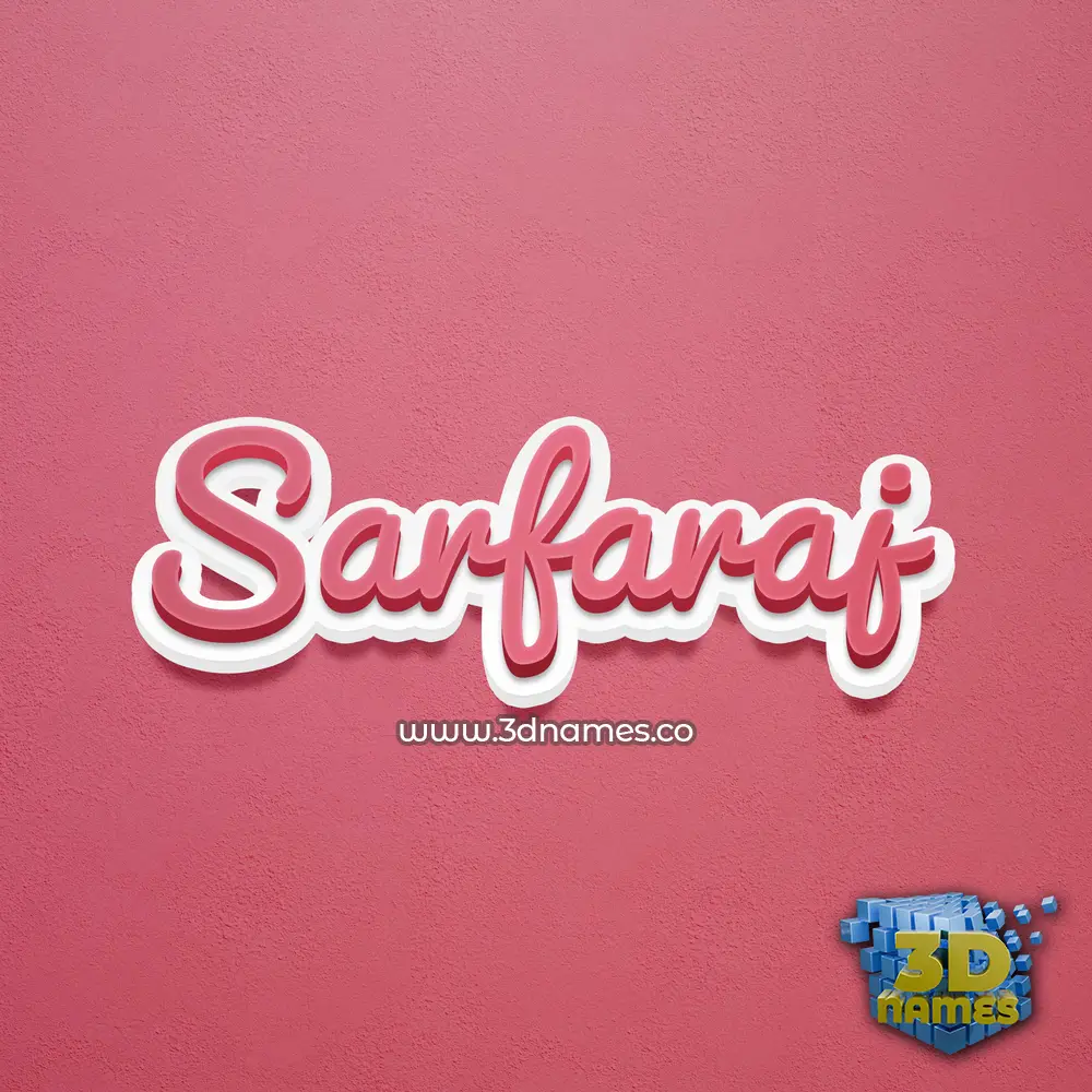 sarfaraj in Red Scribble style - 3D name wallpaper
