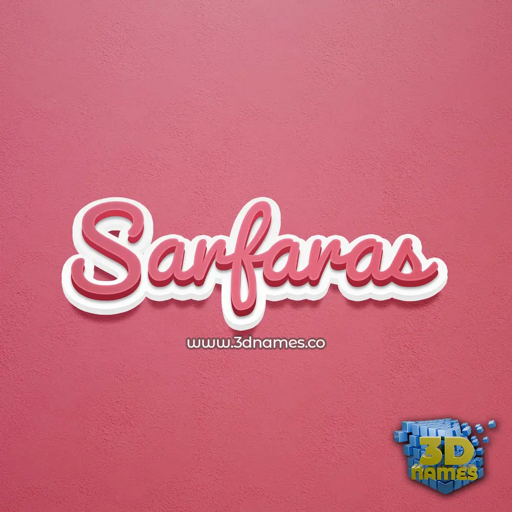 sarfaras in Red Scribble style - 3D name wallpaper