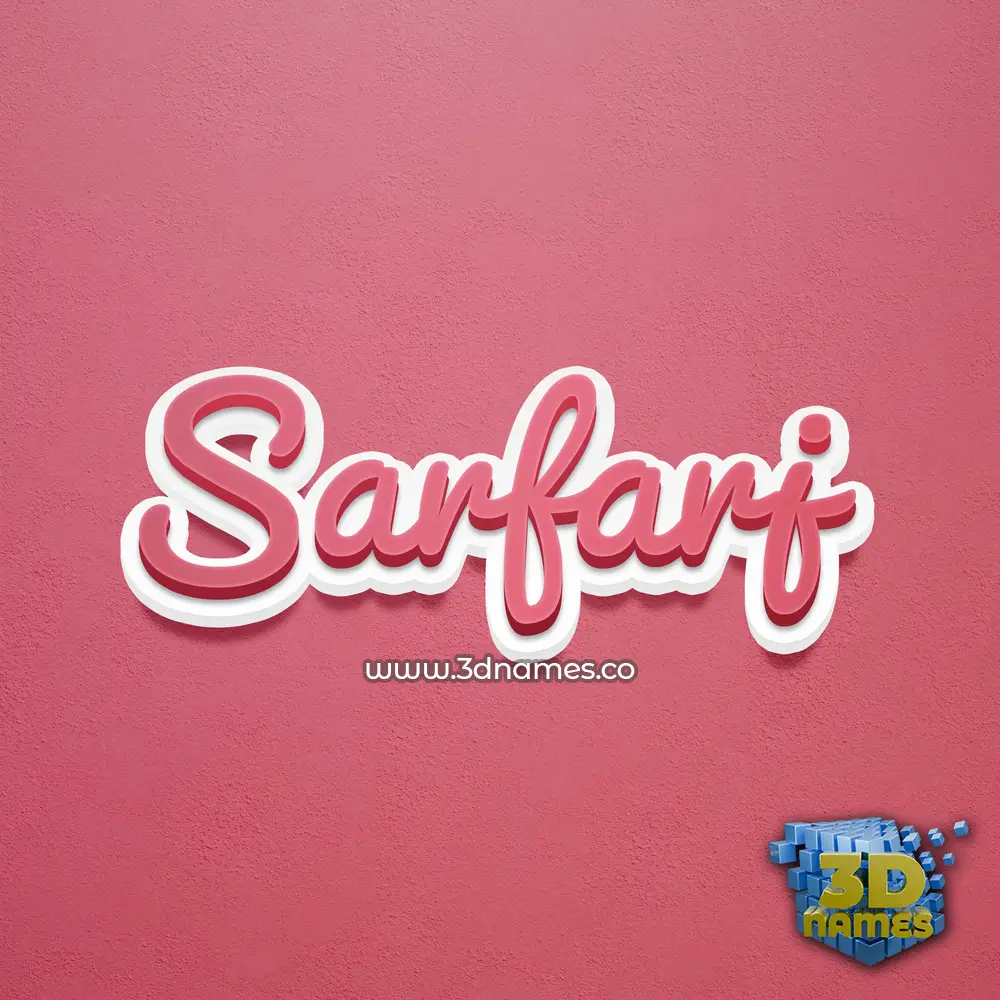 sarfarj in Red Scribble style - 3D name wallpaper