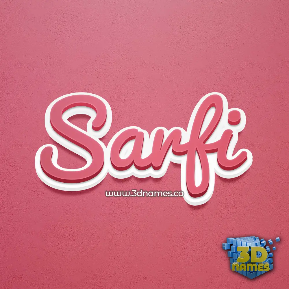 sarfi in Red Scribble style - 3D name wallpaper