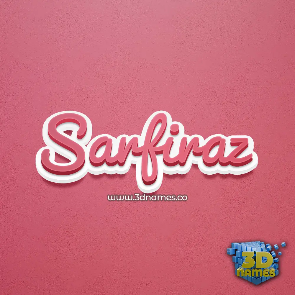 sarfiraz in Red Scribble style - 3D name wallpaper