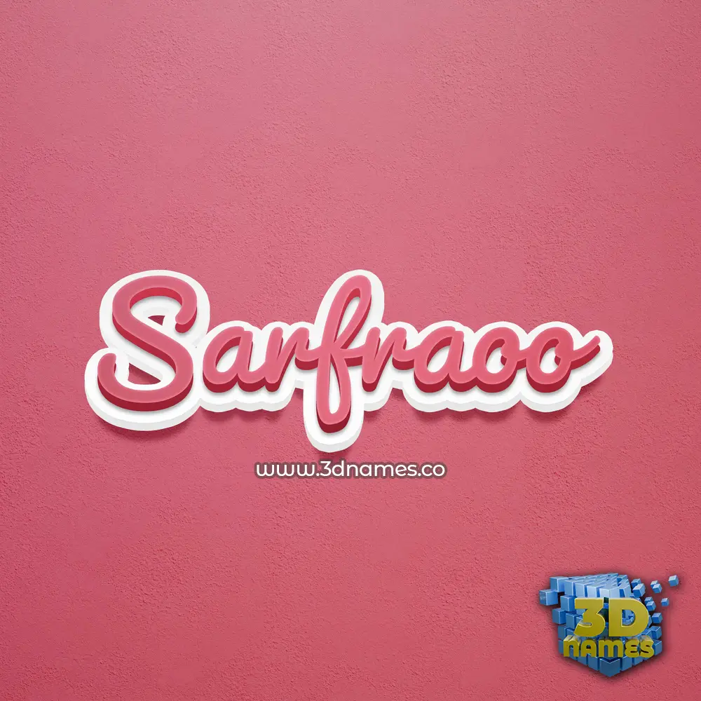 sarfraoo in Red Scribble style - 3D name wallpaper