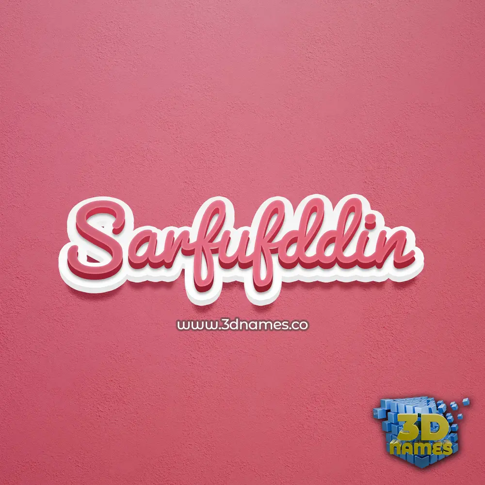 sarfufddin in Red Scribble style - 3D name wallpaper