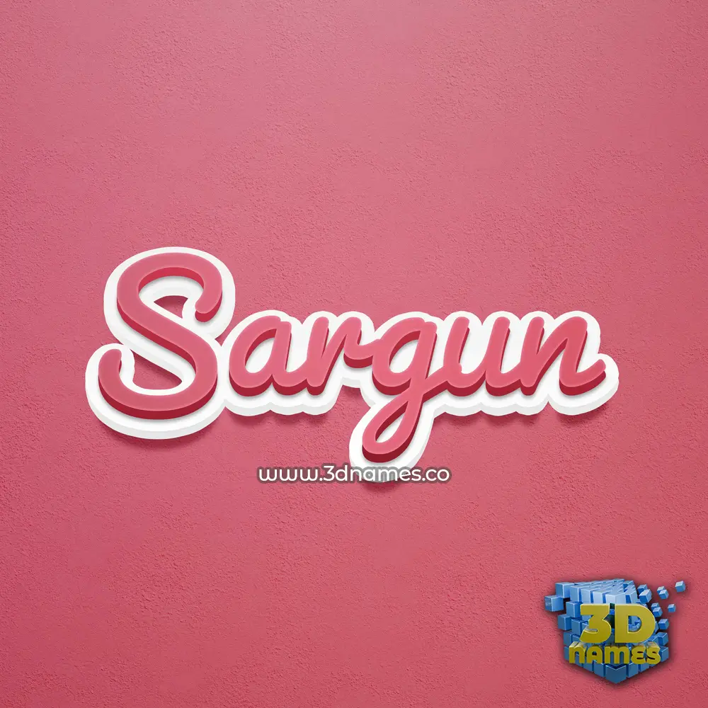 sargun in Red Scribble style - 3D name wallpaper