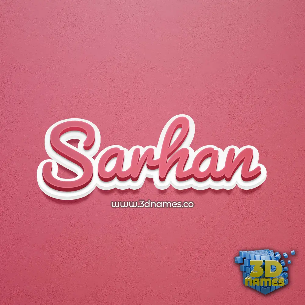 sarhan in Red Scribble style - 3D name wallpaper