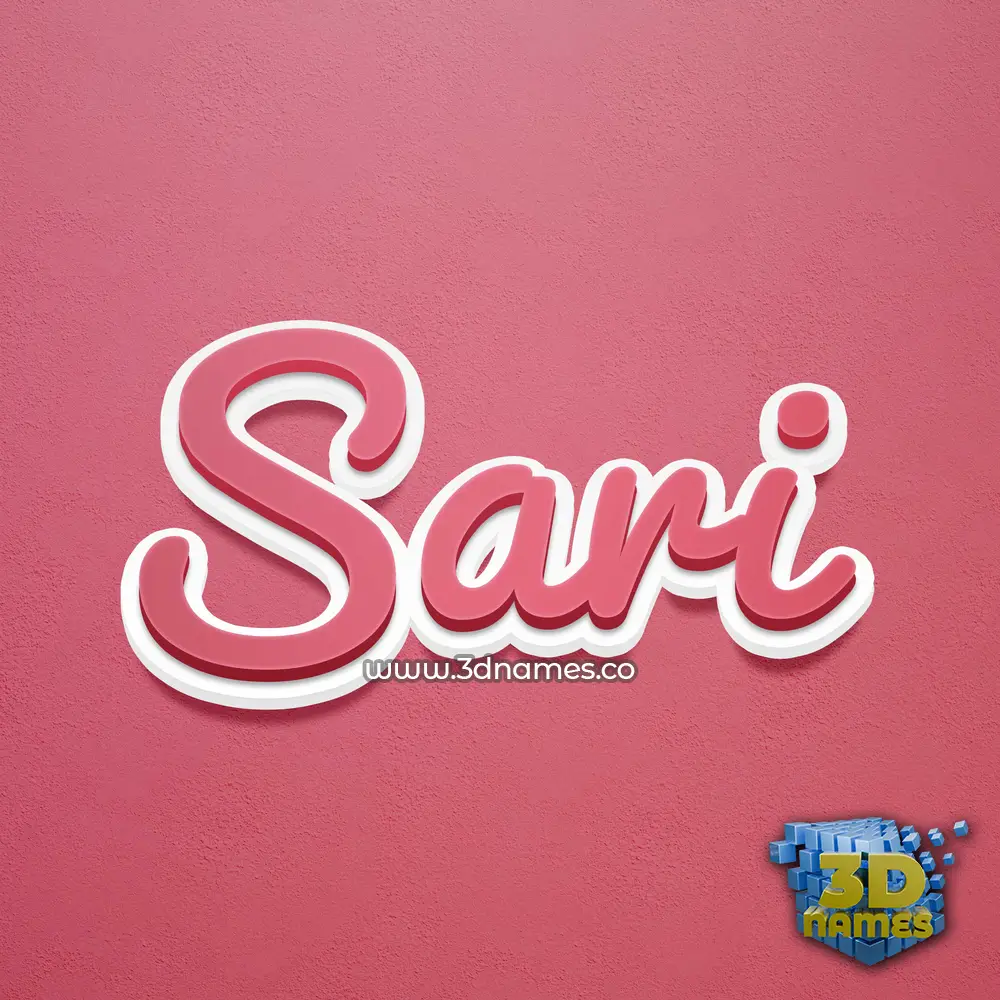 sari in Red Scribble style - 3D name wallpaper