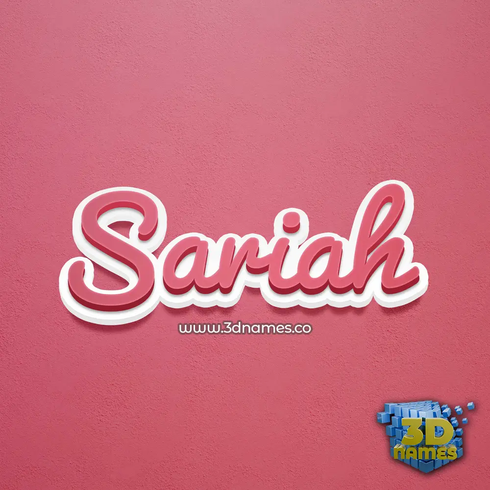 sariah in Red Scribble style - 3D name wallpaper