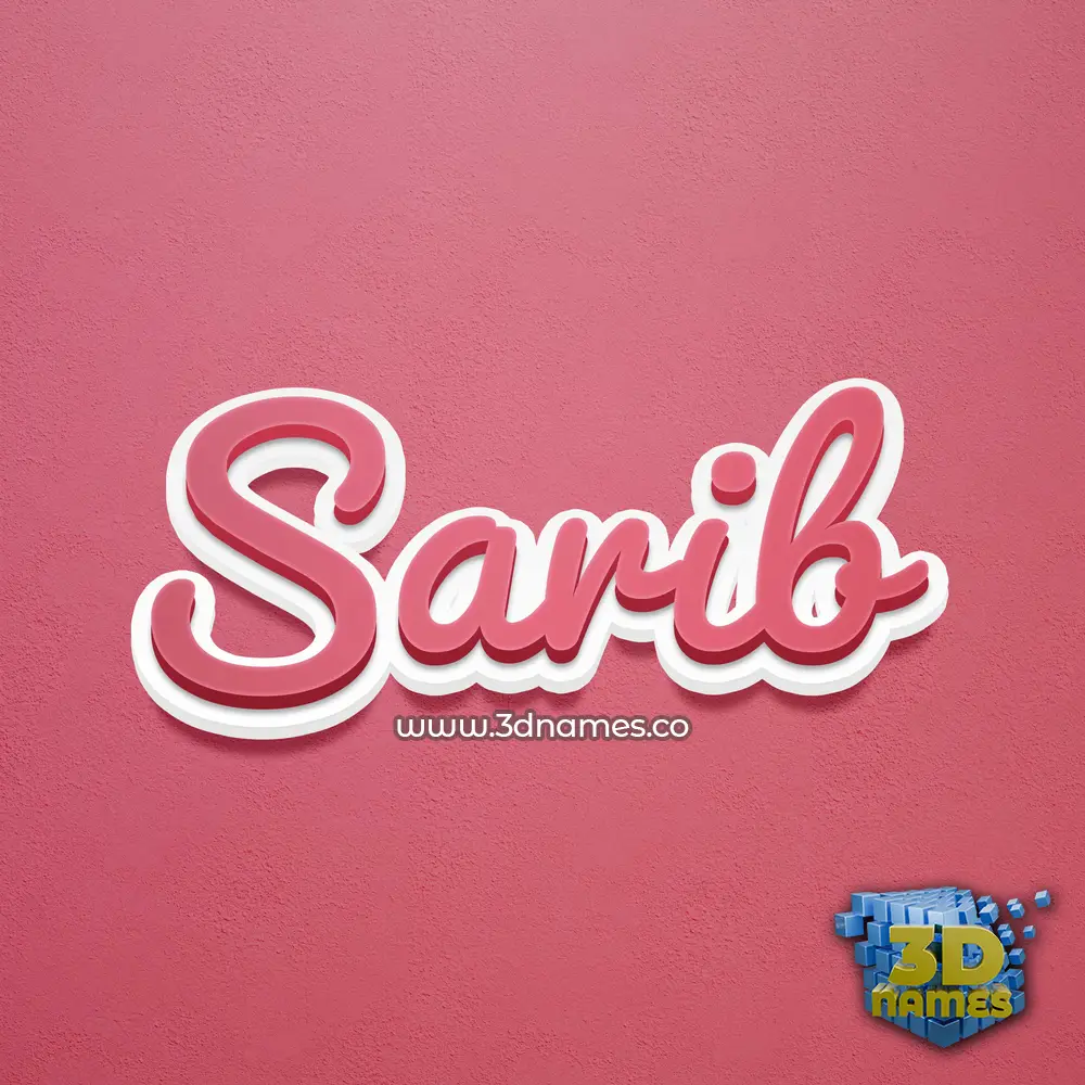 sarib in Red Scribble style - 3D name wallpaper