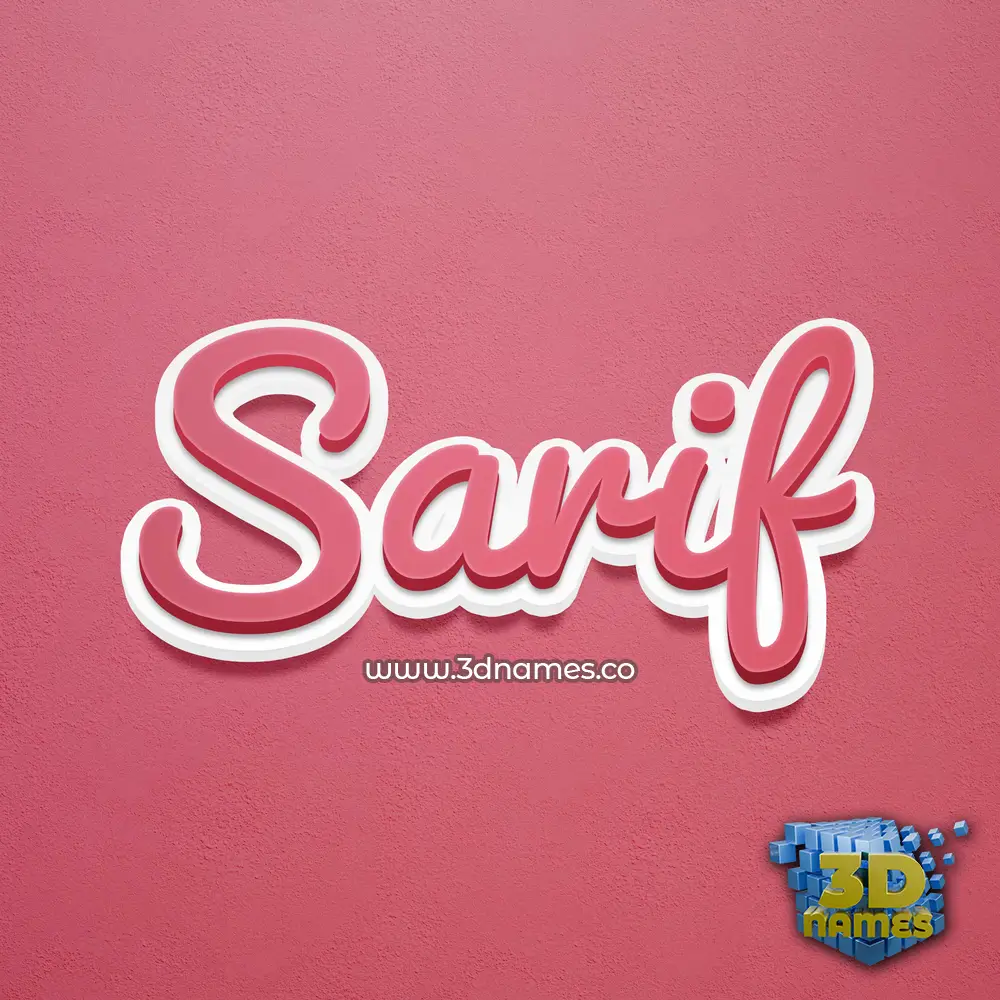 sarif in Red Scribble style - 3D name wallpaper