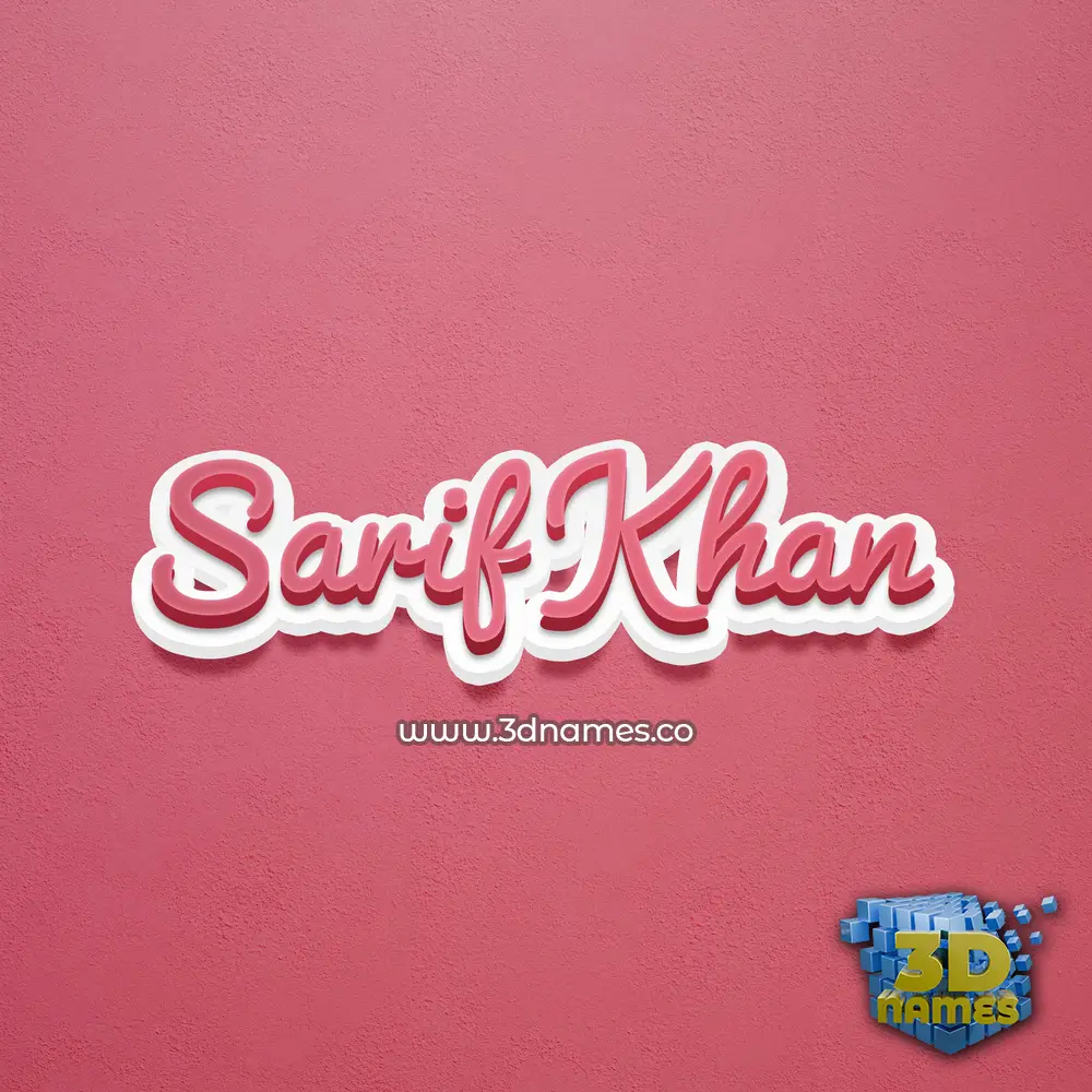 sarif khan in Red Scribble style - 3D name wallpaper