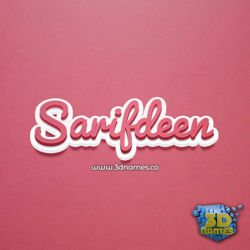 sarifdeen in Red Scribble style - 3D name wallpaper