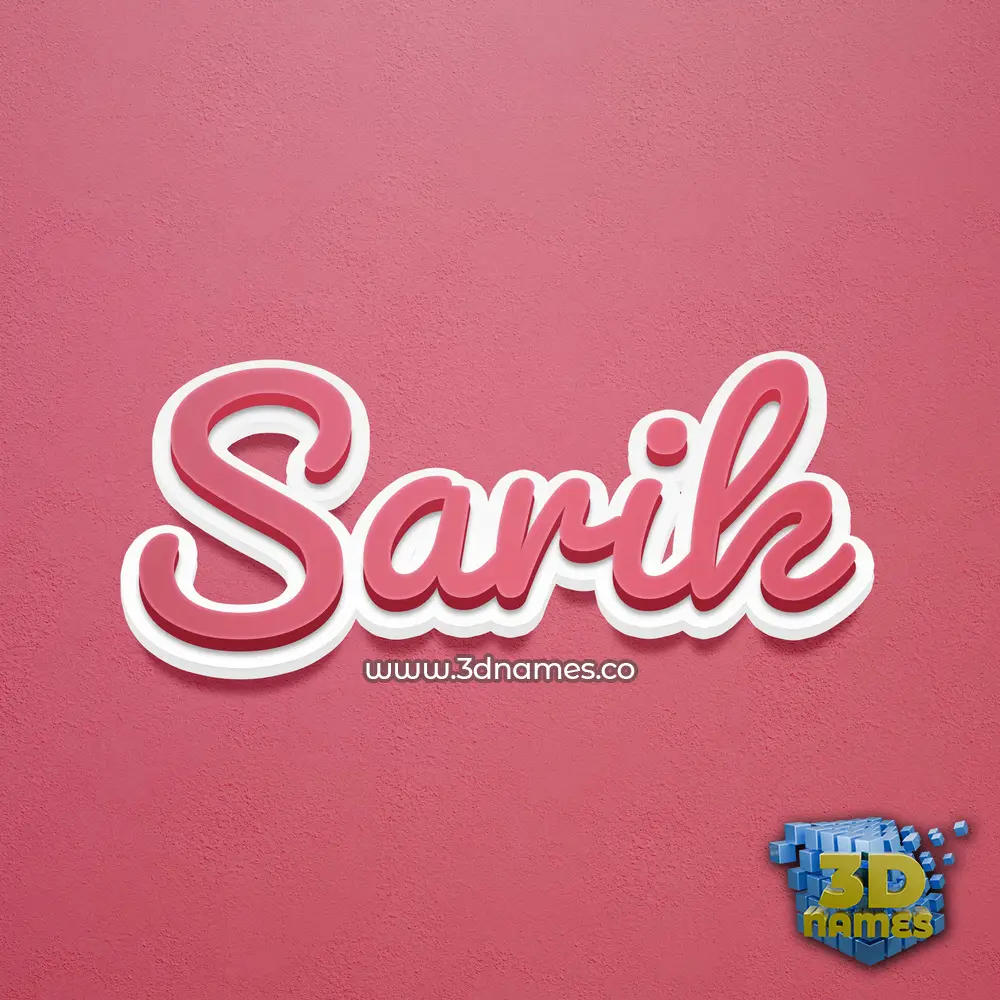 sarik in Red Scribble style - 3D name wallpaper