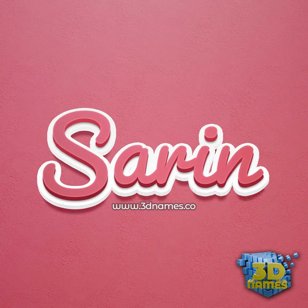 sarin in Red Scribble style - 3D name wallpaper
