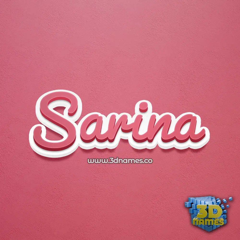 sarina in Red Scribble style - 3D name wallpaper