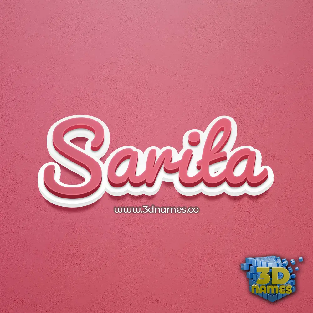 sarita in Red Scribble style - 3D name wallpaper