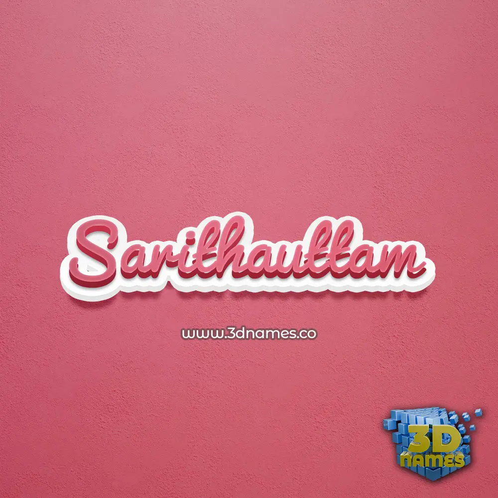 sarithauttam in Red Scribble style - 3D name wallpaper