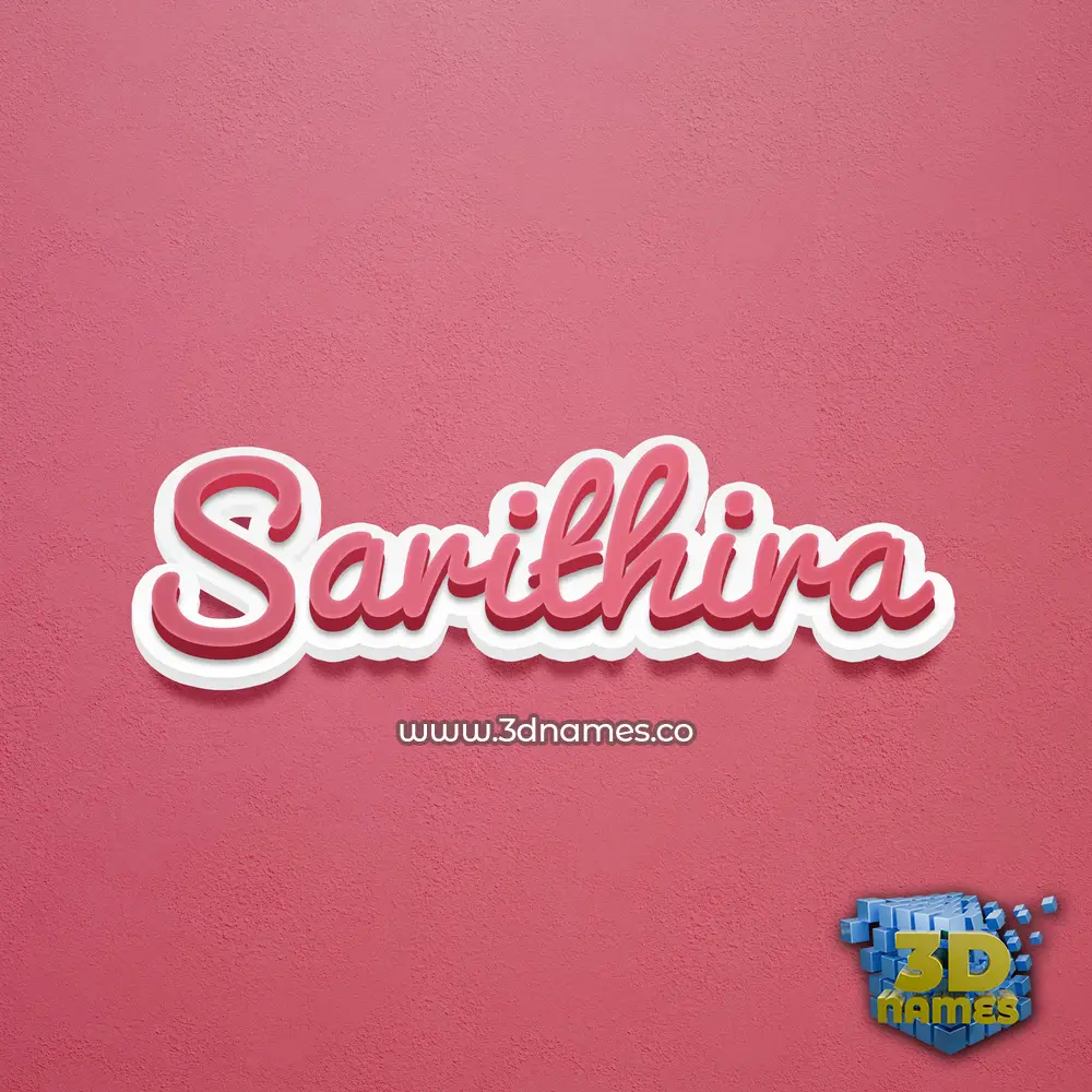 sarithira in Red Scribble style - 3D name wallpaper