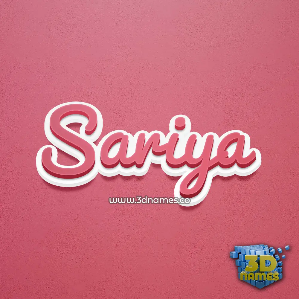 sariya in Red Scribble style - 3D name wallpaper