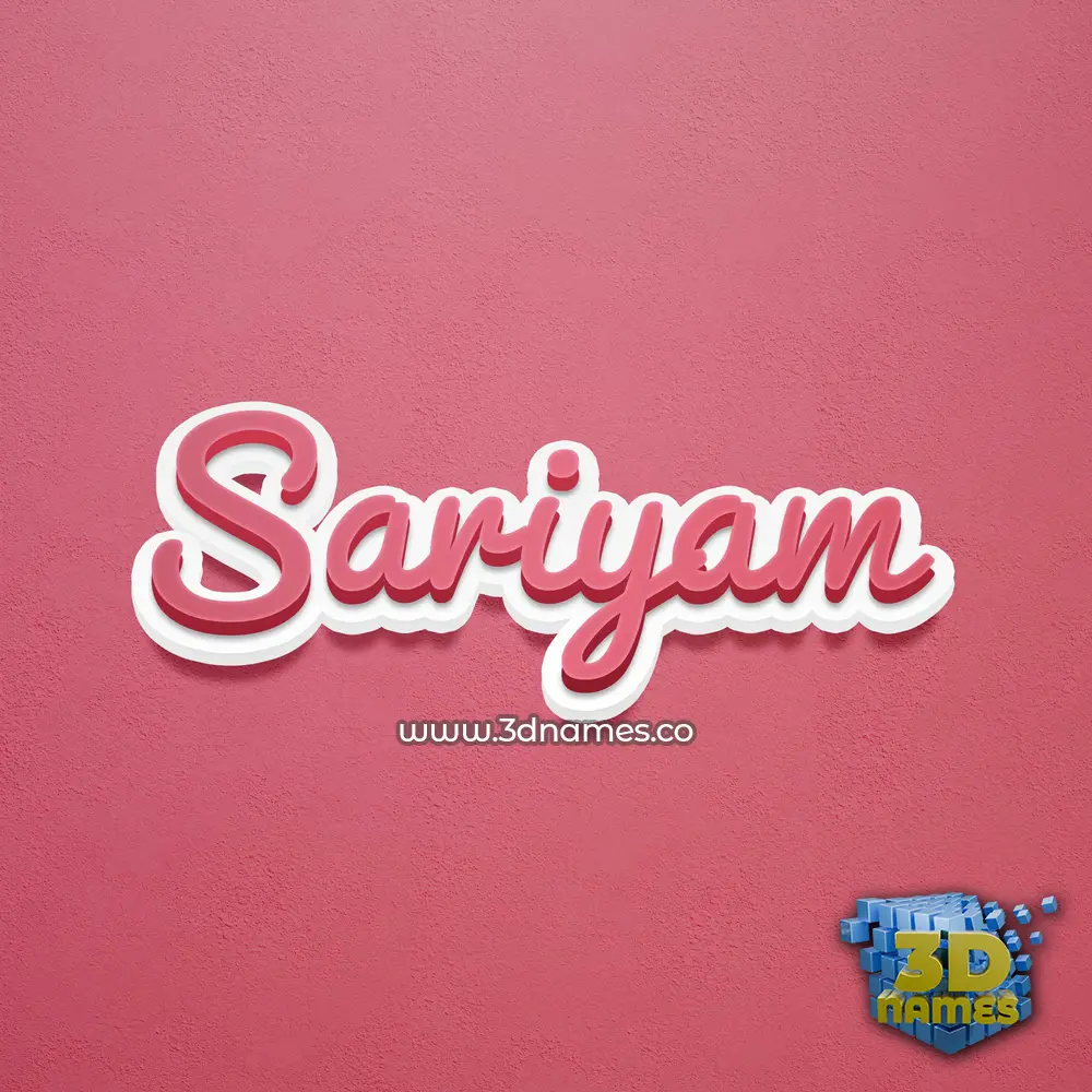 sariyam in Red Scribble style - 3D name wallpaper