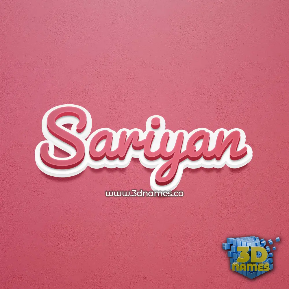 sariyan in Red Scribble style - 3D name wallpaper